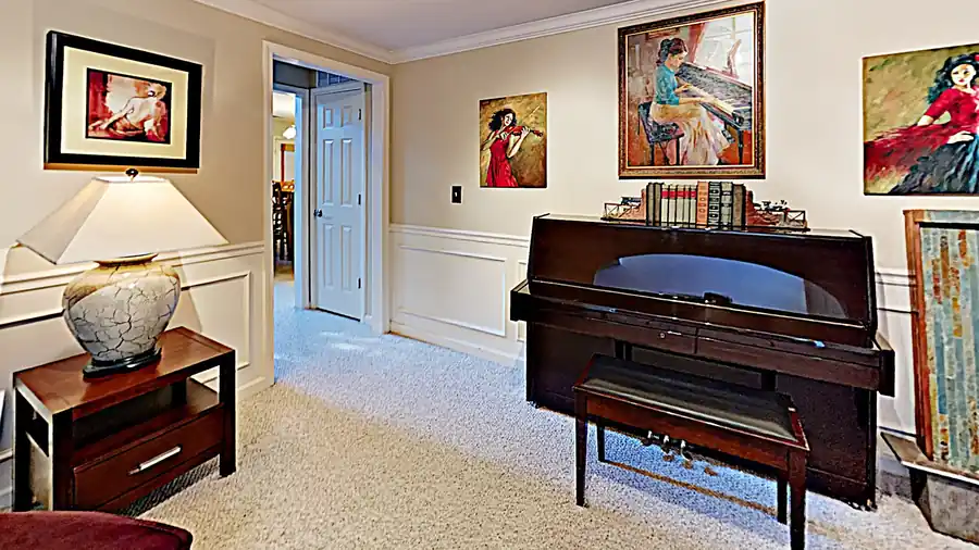 Piano and sitting room